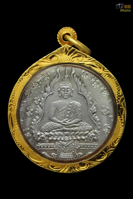 เหรียญพระแก้วมรกต บล๊อก ฮั่งเตียงเซ้ง ปี2475 เลี่ยมทอง