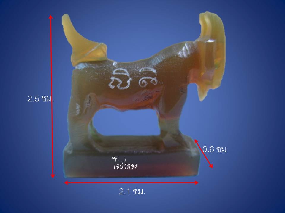 แพะแกะเขาควายเผือก สีโค๊ก หลวงพ่อสิน วัดละหารใหญ่ ขนาด 2.1 x 2.5 ซม.