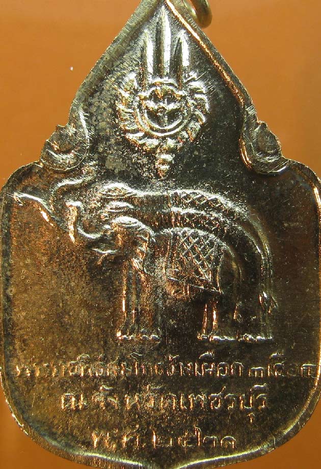  เหรียญพระราชพิธีสมโภชช้างเผือก3เชิอก ปี2521 เพชรบุรี 