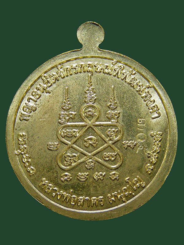 เหรียญหนุมาน หลังยันต์ ๕ รุ่นมหาปราบไตรจักร เนื้อใบพัดเรือ หลวงพ่อสาคร วัดหนองกรับ ปี2555 