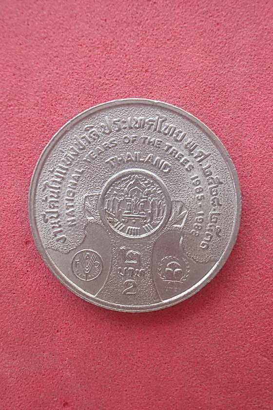เหรียญ ๒ บาท งานปีต้นไม้แห่งชาติ ประเทศไทย พ.ศ.๒๕๒๘-๒๕๓๑  พระบาทสมเด็จพระปรมินทรมหาภูมิพลอดุลยเดช รัชกาลที่๙  รหัส พสรK3 