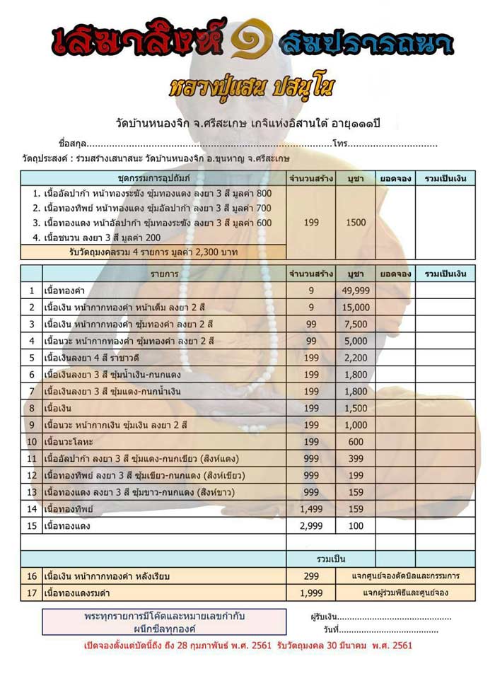 เหรียญเสมาสิงห์ 1 สมปรารถนา หลวงปู่แสน วัดบ้านหนองจิก  เนื้อเงิน ลงยา