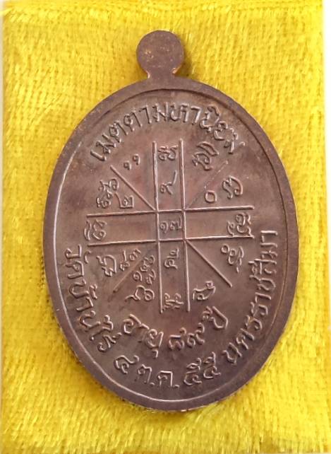 เหรียญเจริญพรบน 89 ครึ่งองค์ หลวงพ่อคูณ  เนื้อทองแดงขัดเงา ตอกโค๊ด ตอกหมายเลข 251  เหรียญแจก ปลุกเสก 5 วาระ (วัดถนนหักใหญ่) ปี55