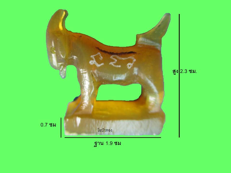 แพะแกะเขาความเผือก ขนาด 1.9 x 2.3 ซม. หลวงพ่อสิน วัดละหารใหญ่