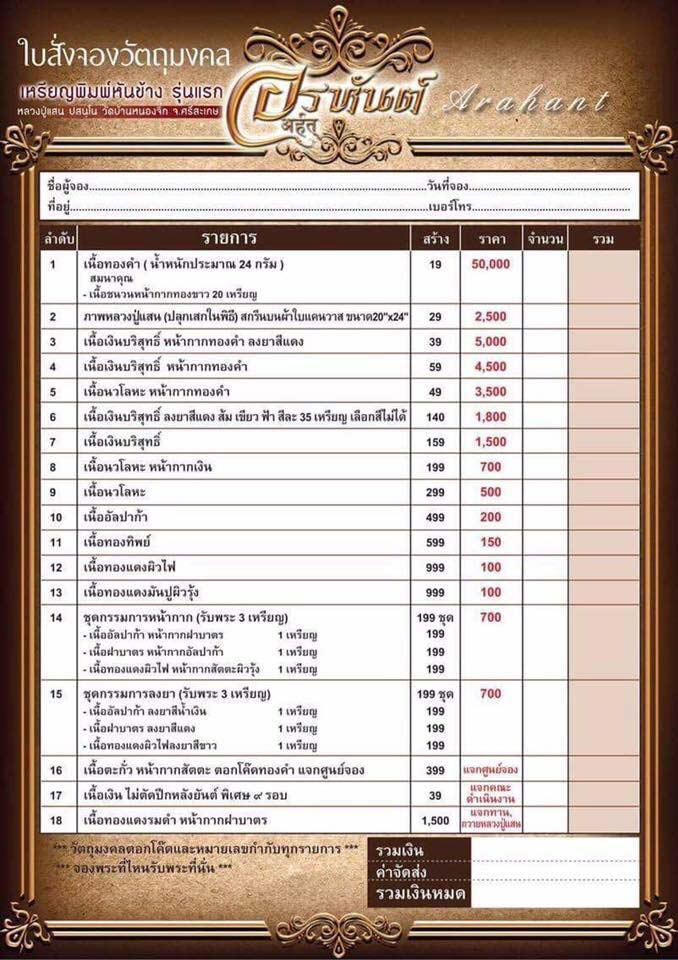 รูปแบบและรายการจัดสร้าง