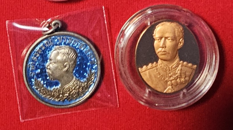 เหรียญ ร.5 เนื้อเงินลงยา วัดวังพระธาตุ